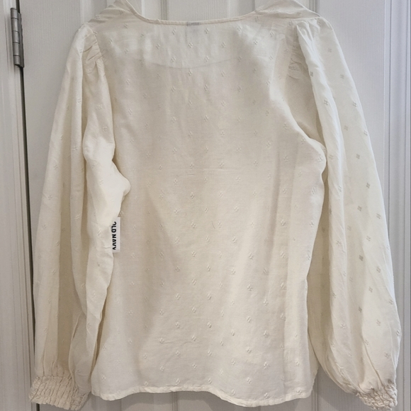 Old Navy Cream Colored Puffy Sleeved Blouse NWT - Picture 3 of 5